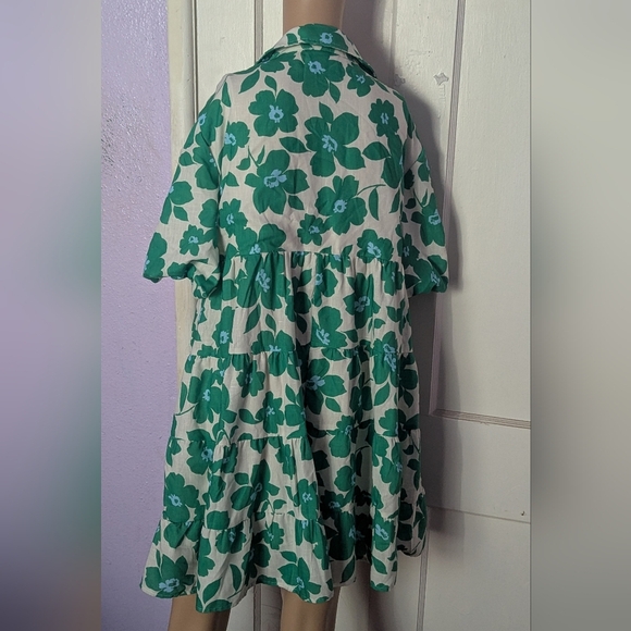 Blue B Floral Green Dress - Picture 3 of 4